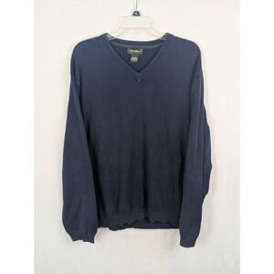 Eddie Bauer V-Neck Sweater Navy Blue Men's Size XL